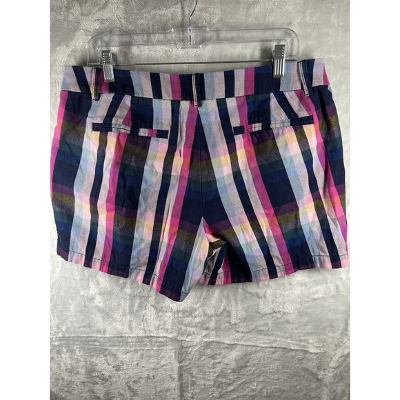 J Crew Vibrant Plaid Women's 5" Shorts Size 10 Reimagined Summer '22 EUC Cotton - Picture 7 of 11